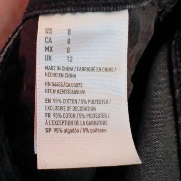 American Eagle Women's 8 Black Wash Denim Frayed Hem Hi Rise Festival Mini Skirt - Picture 7 of 8
